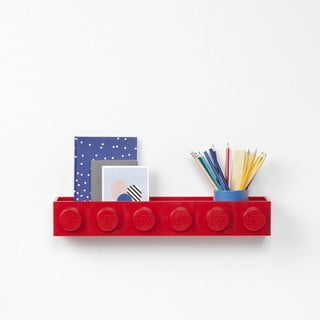 Bērnu sarkanais sienas plaukts Sleek - LEGO®