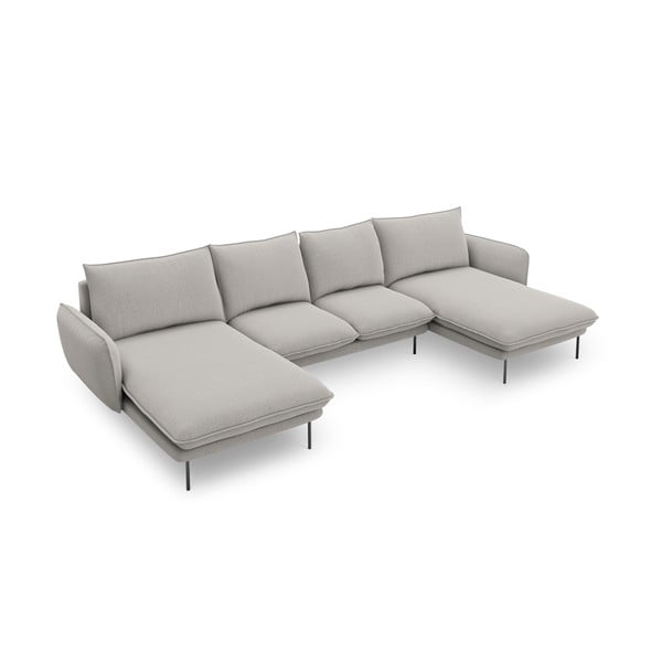 Gaiši pelēks U veida dīvāns Cosmopolitan Design Vienna-image-2