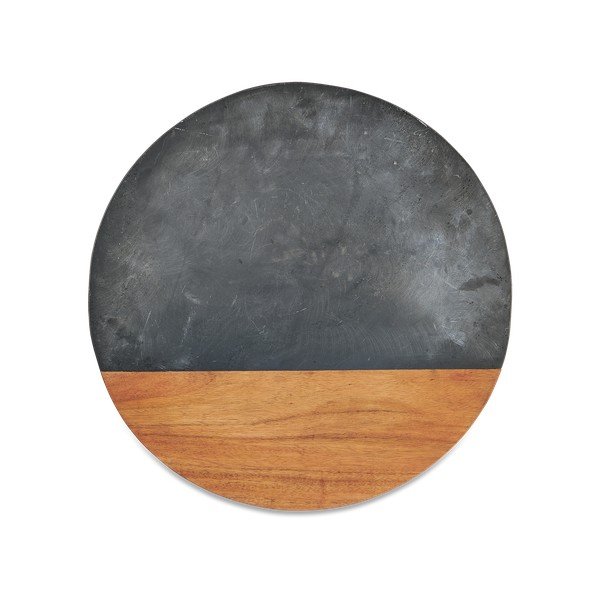 Griešanas dēlītis no slānekļa un akācijas koka Nkuku Fala, ø 40 cm