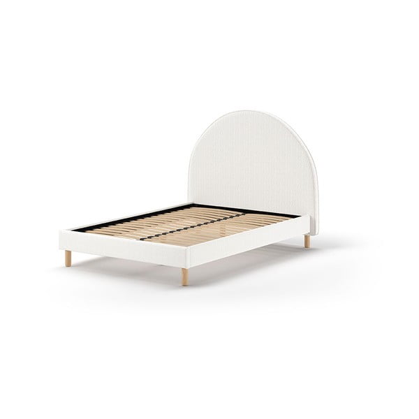 Balta polsterēta vienvietīga gulta ar redelēm 140x200 cm MOON – Vipack-image-2