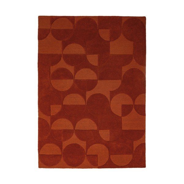 Terakotas oranžs ar rokām darināts vilnas paklājs 160x230 cm Gigi – Flair Rugs