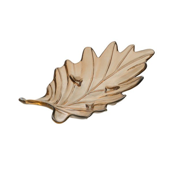 Stikla dekoratīva paplāte 19,5x35 cm Leaf – Ixia