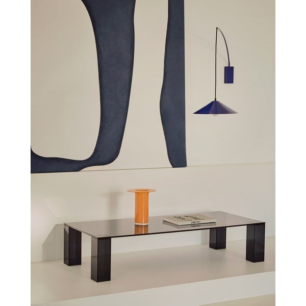 Tumši pelēks stikla žurnālgaldiņš 60x140 cm Adularia – Kave Home-image-1