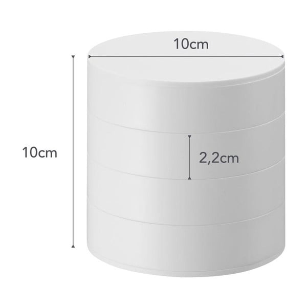 Balta divstāvu juvelierizstrādājumu kaste YAMAZAKI Tower, ⌀ 10 cm-image-4