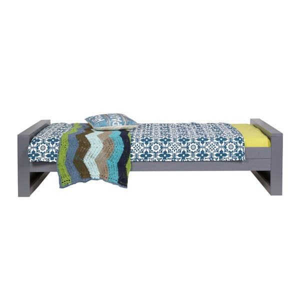 Pelēka vienvietīga gulta 90x200 cm Dennis – WOOOD-image-1