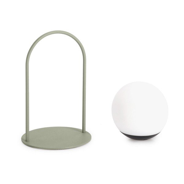 Zaļa LED galda lampa ar regulējamu spilgtumu ar plastmasas abažūru (augstums 21 cm) Pansy – Bizzotto-image-3