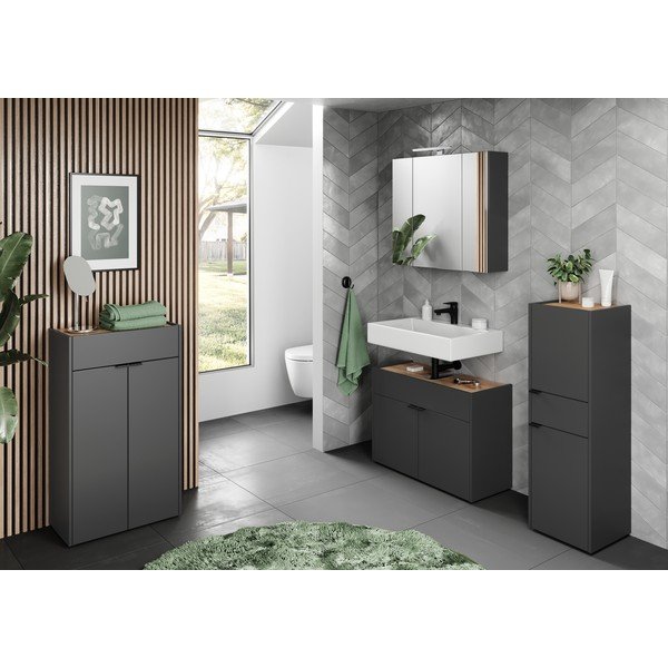 Antracīta pelēks skapītis zem izlietnes 80x60 cm Forano – Germania-image-4