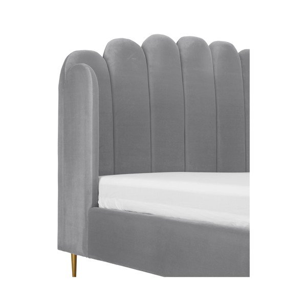 Pelēka gulta Westwing Collection Glamour, 180 x 200 cm-image-1