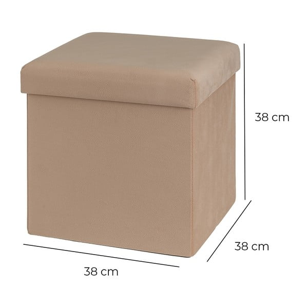 Gaiši brūns samta pufs Estela – Casa Selección-image-3