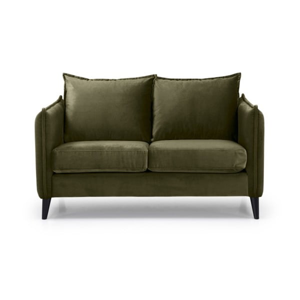 Haki zaļš samta dīvāns Scandic Leo, 145 cm