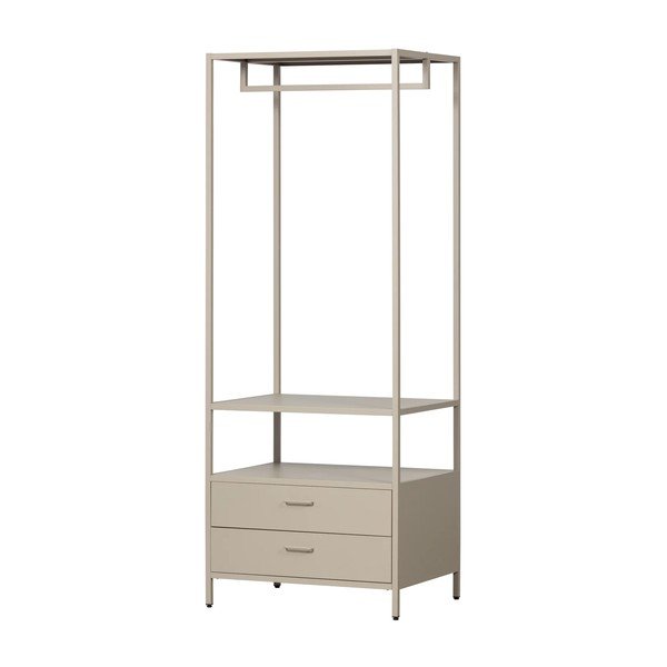 Bēšs atvērta tipa metāla drēbju skapis 70x185x54 cm Ferris – WOOOD-image-2