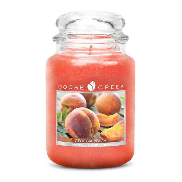 Aromatizēta svece stikla burciņā Goose Creek Peach, deg 150 stundas