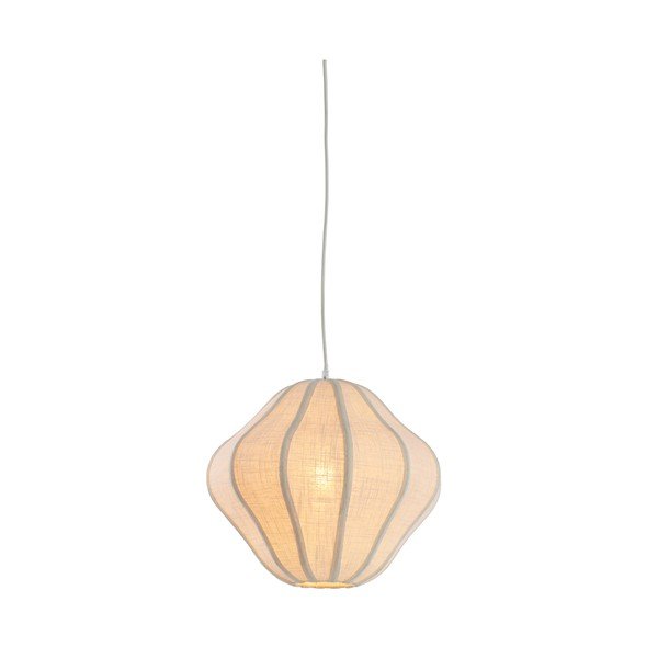 Krēmkrāsas piekaramā lampa ar auduma abažūru ø 10 cm Sukau – Light & Living-image-2