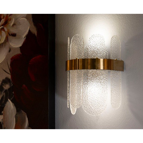 Zelta krāsas stikla sienas lampa Gris – Mauro Ferretti-image-1