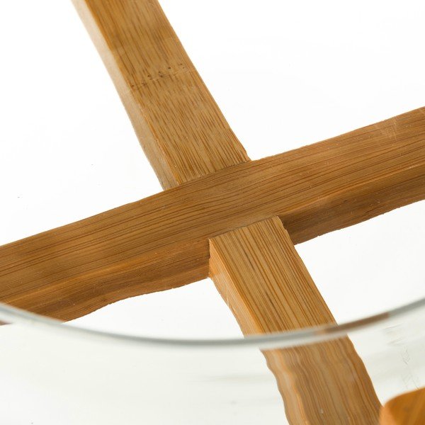 Stikla bļodas un 2 bambusa galda piederumu komplekts Unimasa-image-2