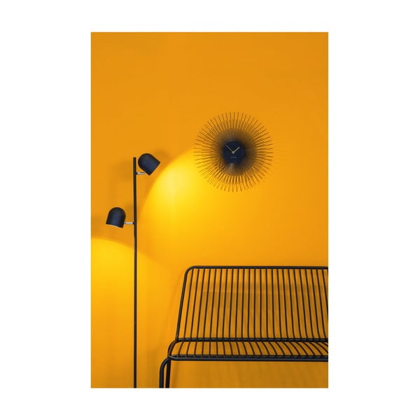 Melns sienas pulkstenis Karlsson Peony, ø 45 cm-image-1