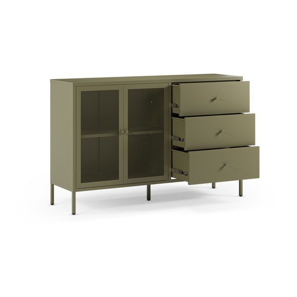 Zaļa metāla kumode 140x90x40 cm Fayna – Marckeric-image-2