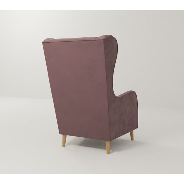 Rozā samta atpūtas krēsls ar atzveltni Carole – Ropez-image-2