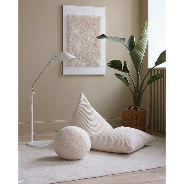 Krēmkrāsas velveta bērnu sēžammaiss Big Lounger – Wigiwama-image-1