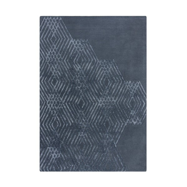 Zils vilnas paklājs Flair Rugs Diamonds, 160 x 230 cm