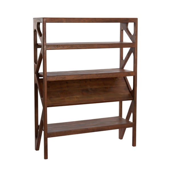 Brūns akācijas masīvkoka grāmatu plaukts 120x160 cm Yuki – Light & Living-image-4