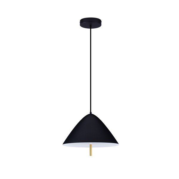 Matēti melna metāla LED piekaramā lampa ar metāla abažūru ø 40 cm Oros – Nova Luce