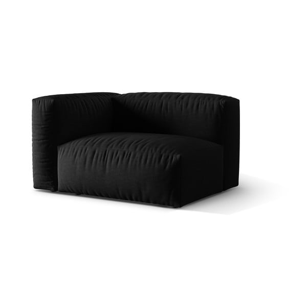 Melna modulārā dīvāna daļa (ar kreiso stūri) Martina – Micadoni Home-image-2