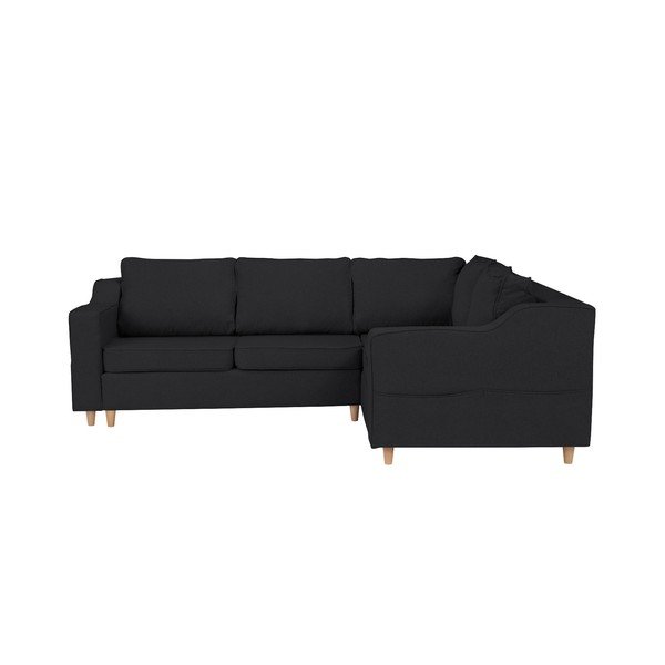 Mazzini Sofas Jonquille tumši pelēks četru sēdvietu dīvāns ar gultu, labais stūris-image-1