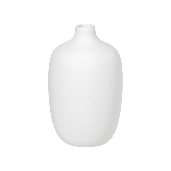Balta keramikas vāze Blomus, augstums 13 cm