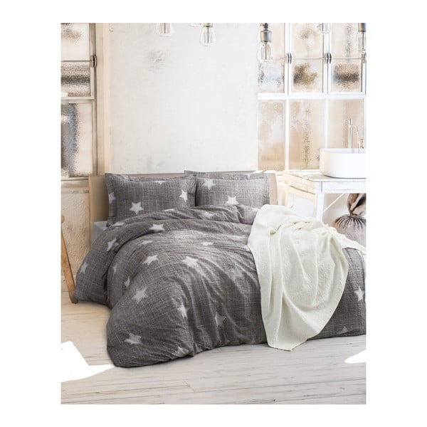 Ranforce kokvilnas divvietīga gultas pārklājs Tstar Grey, 200 x 220 cm