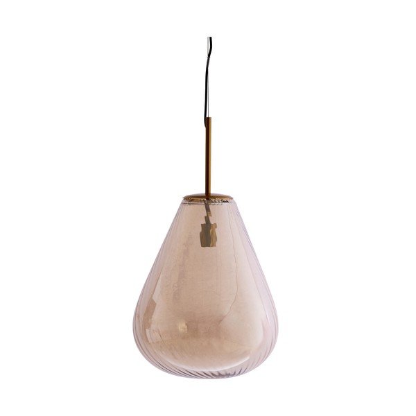 Dzintara dzeltena piekaramā lampa ar stikla abažūru Leona – Light & Living