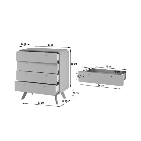 Balta augsta kumode 80x88 cm Caitlin – Støraa-image-4