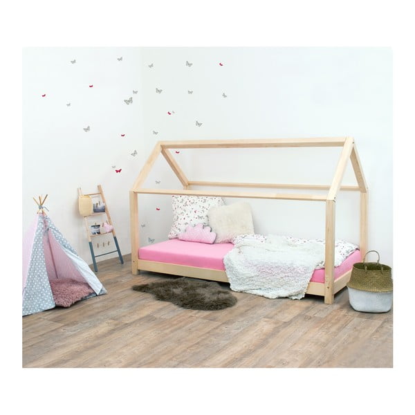 Benlemi Tery dabīga bērnu gulta bez malām no egles koka, 80 x 190 cm
