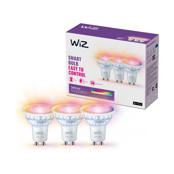 LED spuldzes ar GU10 spuldžu ietveri (3 gab.), 5 W – WiZ