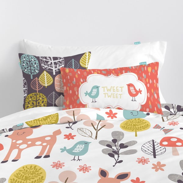 Kokvilnas gultas veļa bērniem Moshi Moshi Woodland, 140 x 200 cm-image-1
