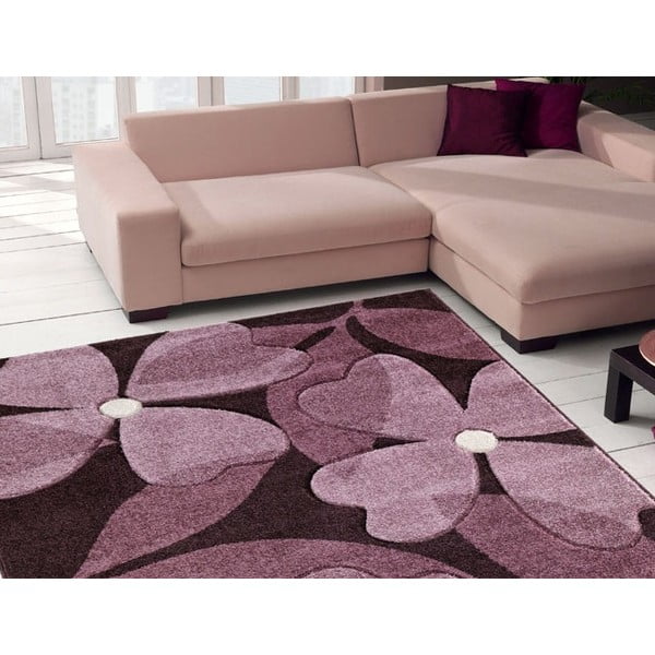 Paklājs Intarsio Floral Violet, 160x230 cm