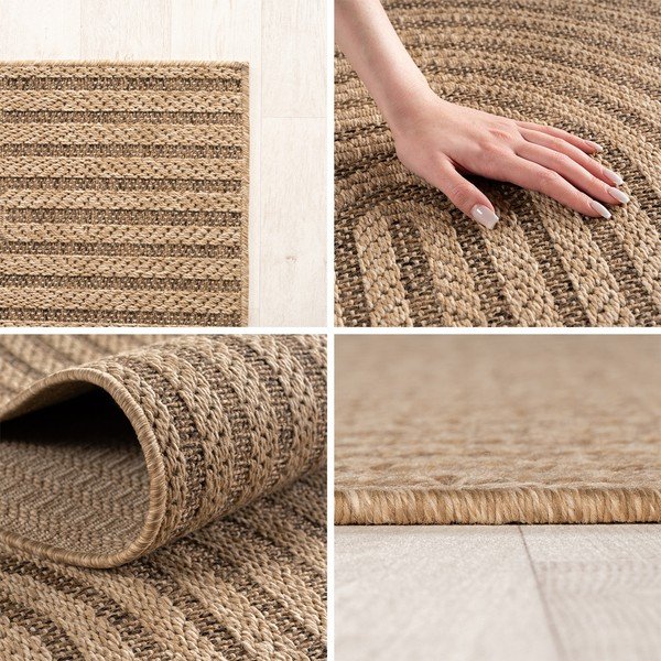 Brūns apaļš iekštelpu un āra paklājs ø 80 cm Timber 1401 – Ayyildiz Carpets-image-4