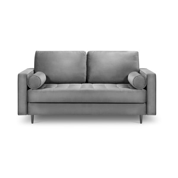 Gaiši pelēks samta dīvāns Milo Casa Santo, 174 cm