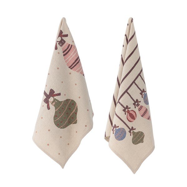 Kokvilnas trauku dvieļi (2 gab.) ar Ziemassvētku motīvu 71x45 cm Ornamentia – Bloomingville-image-1