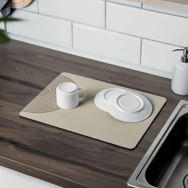 Bēšs gumijas trauku žāvēšanas paliktnis 40x30 cm Dima – Wenko-image-1