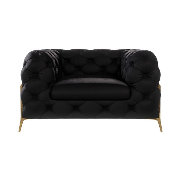 Melns samta atpūtas krēsls Chelsea Bis – Ropez-image-2