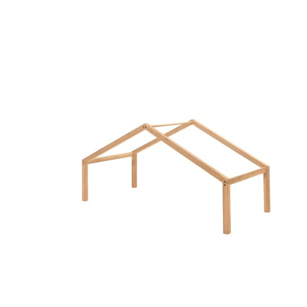 Dabīga toņa ozola masīvkoka bērnu gulta mājas formā/izvelkama 90x200 cm Forrest – Vipack-image-3