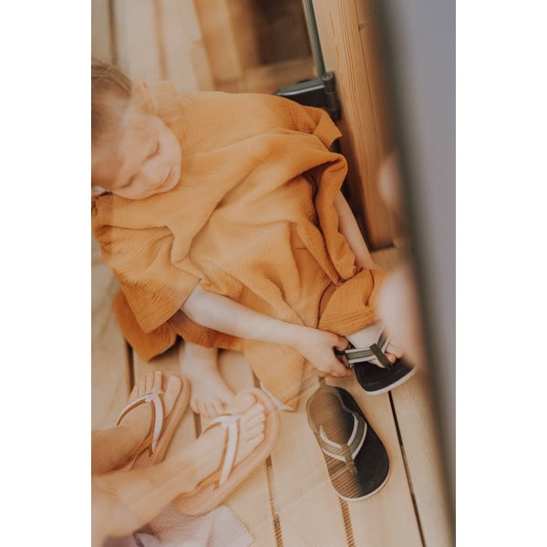 Konjakbrūns muslīna bērnu pončo M izmēra – Malomi Kids-image-3