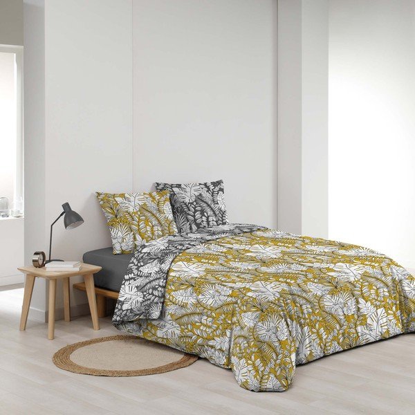 Dzeltena divguļamā mikrošķiedras gultas veļa 240x220 cm Calaos – douceur d'intérieur-image-2