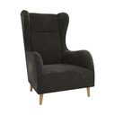 Tumši pelēks samta atpūtas krēsls ar atzveltni Carole – Ropez
