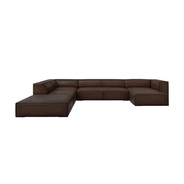 Tumši brūns ādas stūra dīvāns (kreisais stūris) Madame – Windsor & Co Sofas