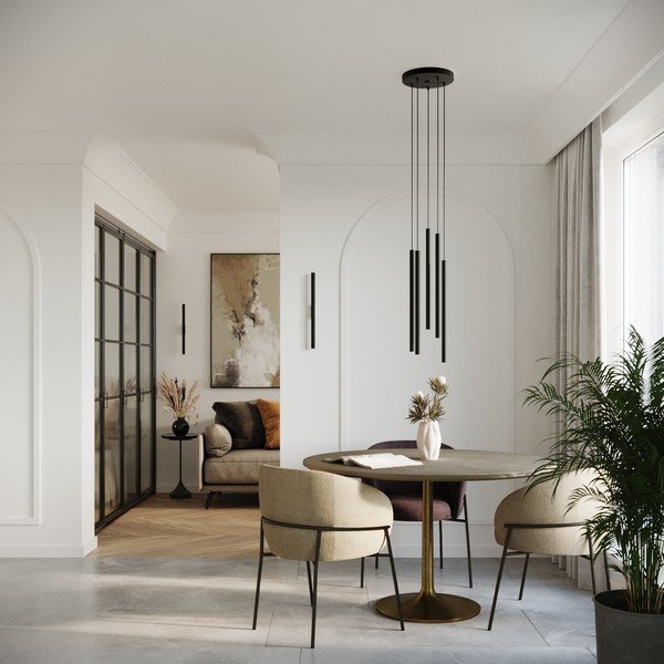 Melna sienas lampa ø 2,5 cm Fideus – Sollux-image-4