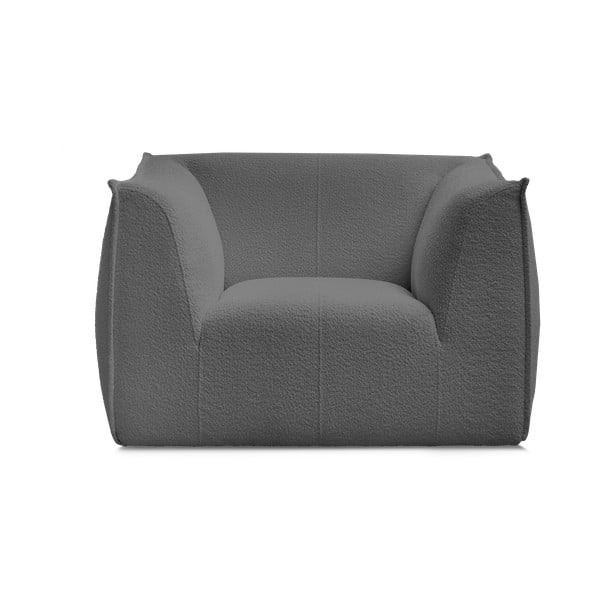 Tumši pelēks atpūtas krēsls no buklē auduma Giorgia – Bobochic Paris-image-3