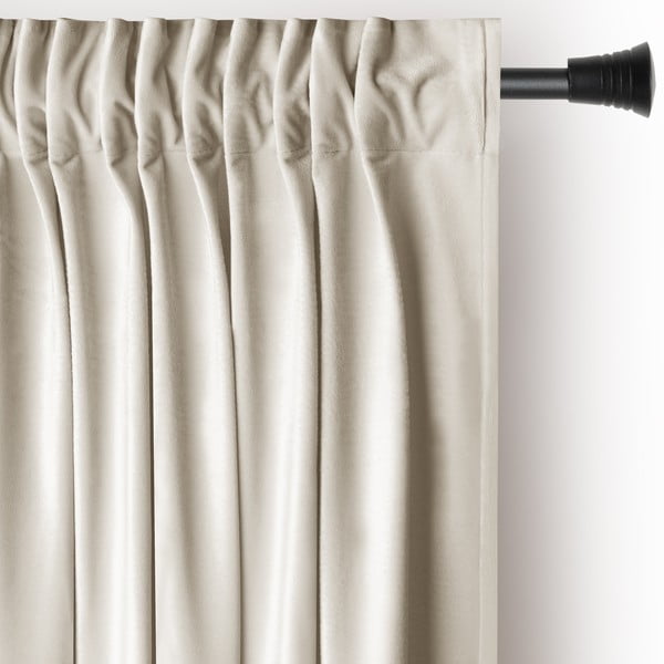 Bēšs samta daļēji gaismu necaurlaidīgs aizkars 140x245 cm Pleat – Restilo