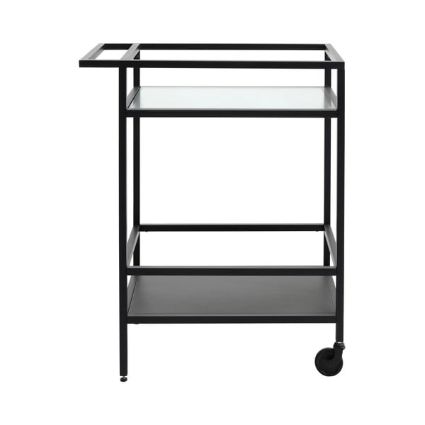 Stikla servēšanas galdiņš uz riteņiem 42x70 cm Bronco – Unique Furniture-image-2
